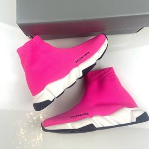 Balenciaga Kids Knit sock sneakers pink size 25-26